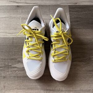 Diadora B.Icon 2 Tennis Shoes Men 9.5 White Yellow Black Athletic Sneakers